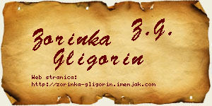 Zorinka Gligorin vizit kartica